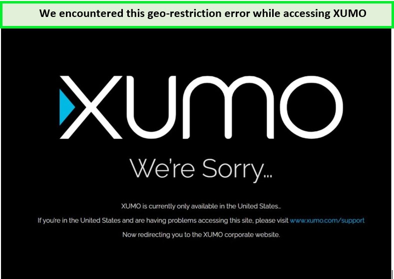  XUMO-errore di restrizione geografica outside-Italia 