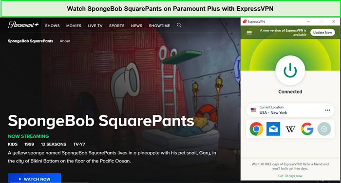Watch-SpongeBob-SquarePants-on-Paramount-Plus-in-Japan-with-ExpressVPN