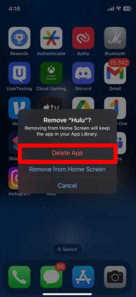 delete-app-on-iphone-step-3-in-Australia
