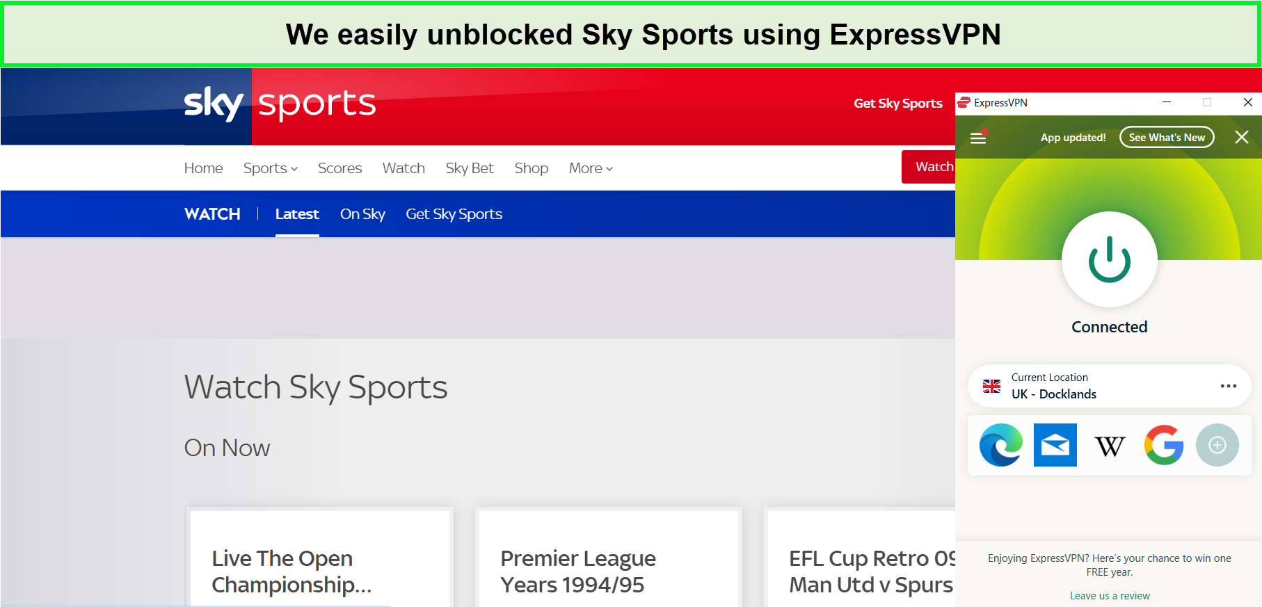 Sky Sports débloqué avec ExpressVPN. in - France 
