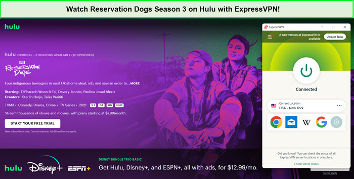 watch-reservation-dogs-season-3-on-hulu-in-New Zealand-with-expressvpn