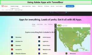 Adobe-Apps-with-TunnelBear-in-India