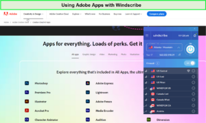 Adobe-Apps-with-Windscribe-in-France