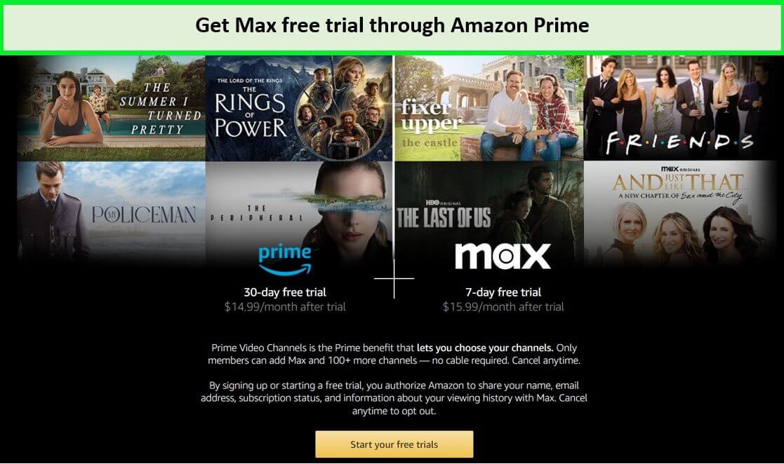  Holen Sie sich eine kostenlose HBO Max-Testversion mit Amazon. 