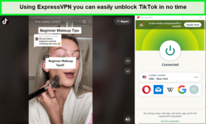 TikTok- connected-with-ExpressVPN-outside-USA