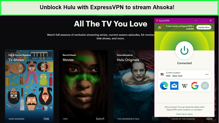  Entsperre Hulu mit ExpressVPN, um Ahsoka zu streamen. in - Deutschland 