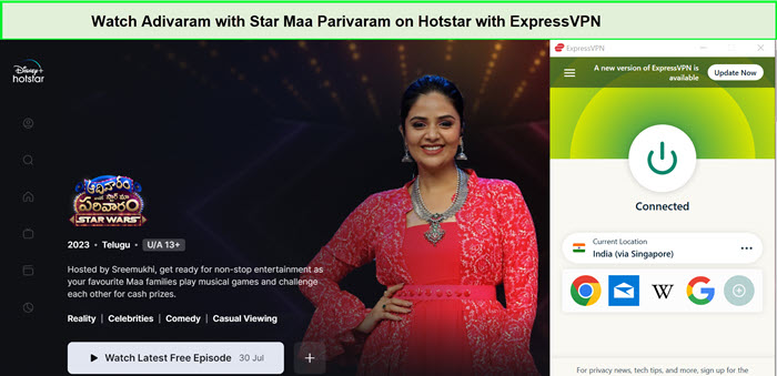  Schauen Sie sich Adivaram mit Star Maa Parivaram an. in - Deutschland Auf Hotstar mit ExpressVPN 