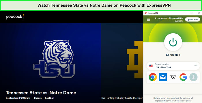 Watch-Tennessee-State-vs-Notre-Dame-in-South Korea-on-Peacock-with-ExpressVPN