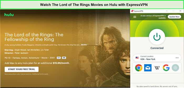  Schau dir die Herr der Ringe Filme an. in - Deutschland Auf Hulu mit ExpressVPN 