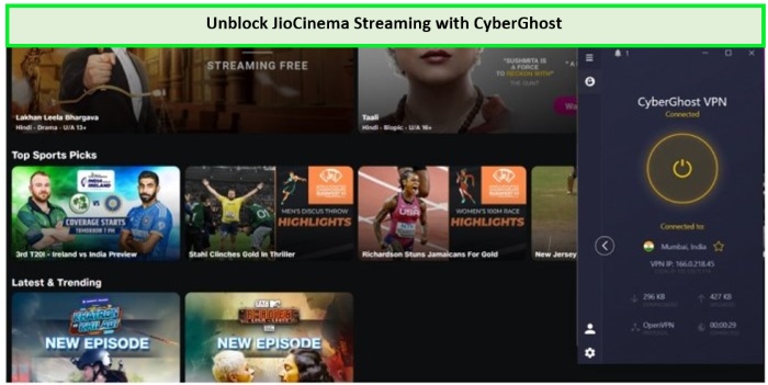 best-vpn-for-jio-cinema-CyberGhost-outside-India