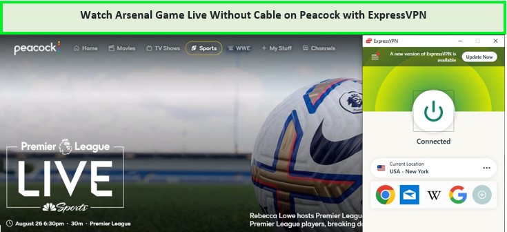 watch-arsenal-game-live-without-cable-outside-USA-on-peacock-with-expressvpn