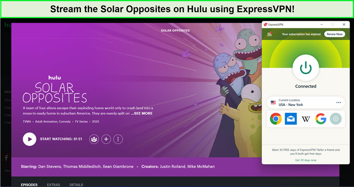 watch-solar-opposites-on-hulu-with-expressvpn-in-Spain