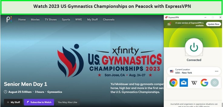 watch-2023-us-gymnastics-championships-in-Spain-on-peacock-tv-with-expressvpn