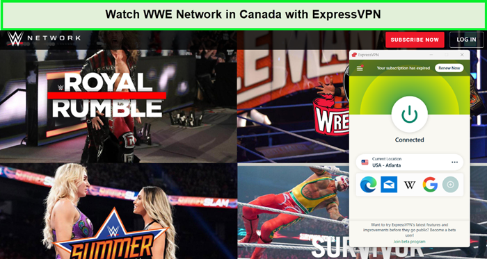 we accessed wwe network in canada with expressvpn