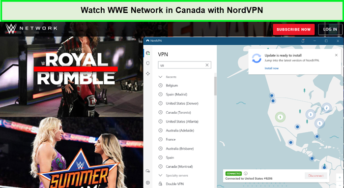we accessed wwe network in canada with nordvpn