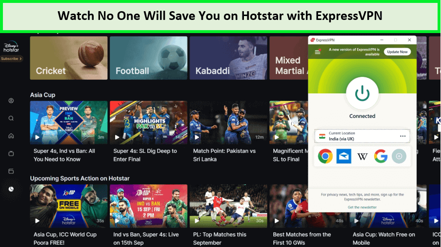 Watch-No-One-Will-Save-You-in-Hong Kong-on-Hotstar-with-ExpressVPN 