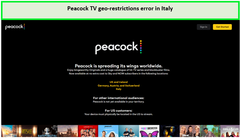  Errore di restrizione geografica di Peacock TV in Italia 