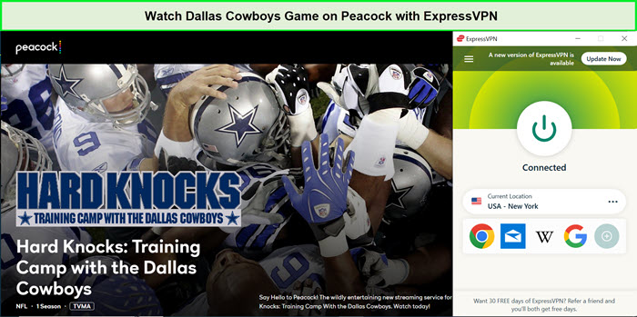 is the cowboys game on peacock today