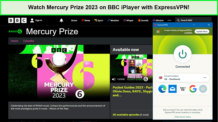 Watch-Mercury-Prize-2023-on-BBC-iPlayer-with-ExpressVPN-in-France