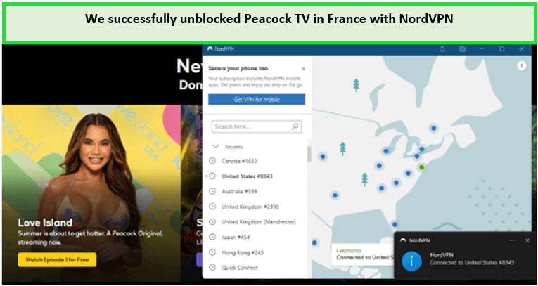  nous avons réussi à débloquer peacock tv en france avec nordvpn.