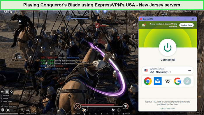 playing-conqueror-blade-in-USA-unblocked-by-expressvpn