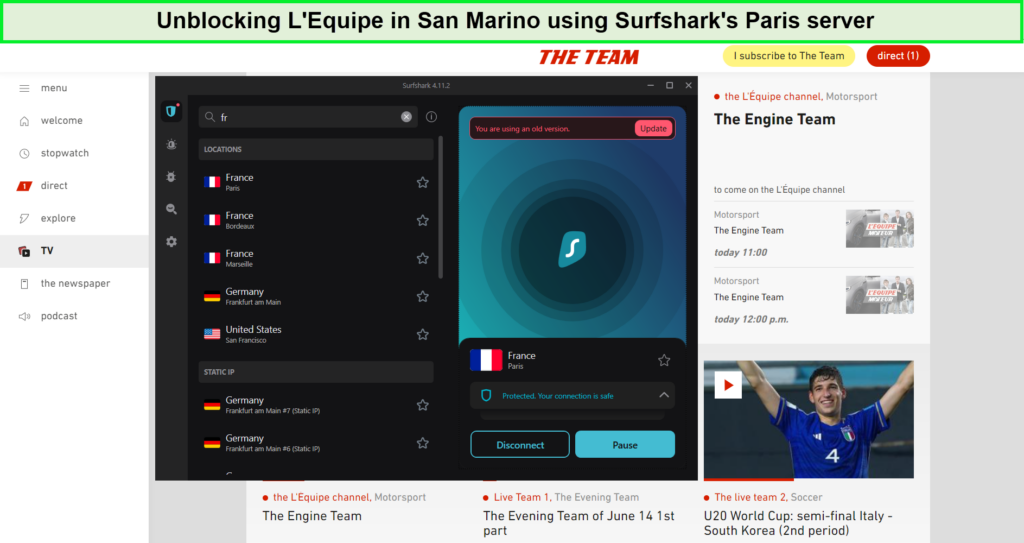 unblock-l-equipe-in-san-marino-with-surfshark-For France Users
