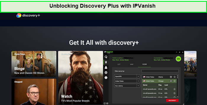 unblocking-Discovery-plus-with-ipvanish-in-Italy
