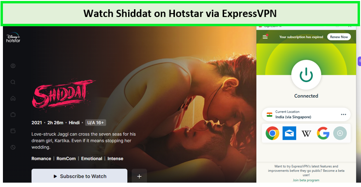 watch-shiddat-on-on-hotstar-via-Expressvpn- 