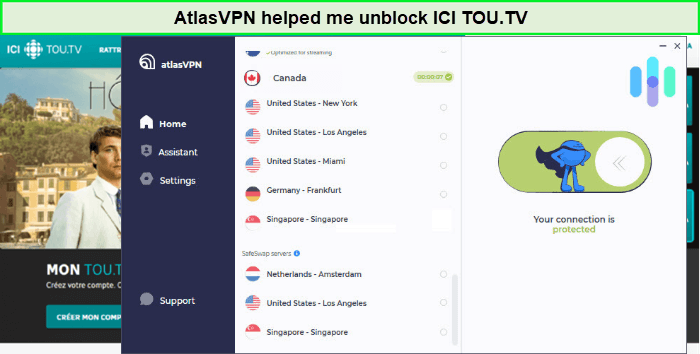 unblocked-ici-tou-tv-with-Atlas-VPN-in-Germany