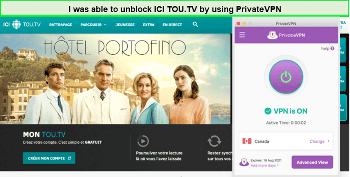 Unblocking-ici-tou-tv-with-PrivateVPN-in-India