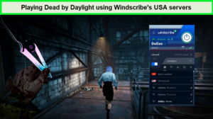 Playing-Dead-by-Daylight-using-Windscribe-in-USA