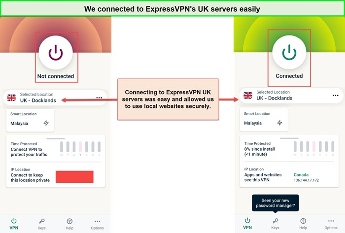 Screenshot-of-ExpressVPN-UK-servers-Connected-versus-disconnected-on-Android-in-uk