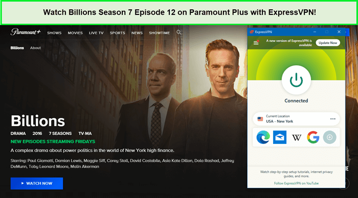  Mira Billions Temporada 7 Episodio 12 en Paramount Plus con ExpressVPN in - Espana 