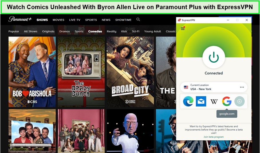  Mira Comics Unleashed con Byron Allen en vivo  -  En Paramount Plus. 