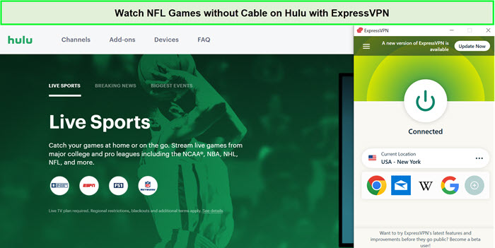 what nfl games are on hulu right now