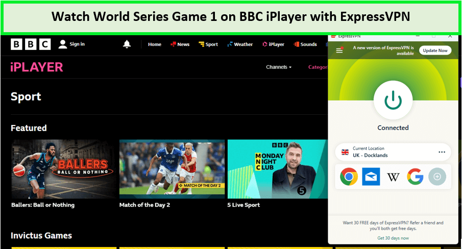  Mira el Juego 1 de la Serie Mundial in - Espana En BBC iPlayer con ExpressVPN 