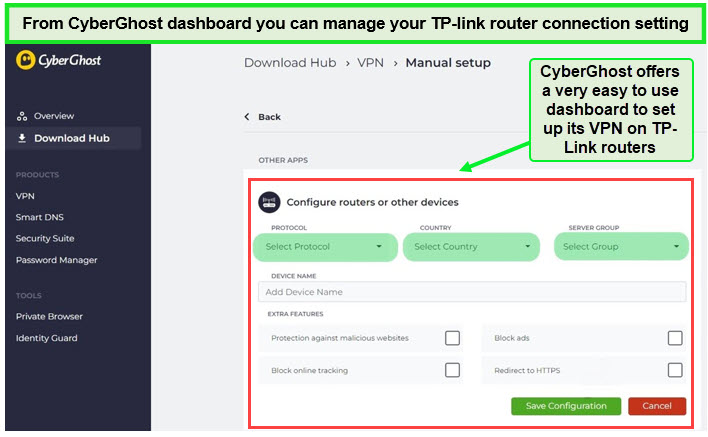 cyberghost-router-settings-on-TP-Link-configuration-in-India