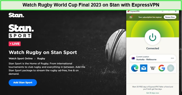 Mira la final de la Copa Mundial de Rugby en Stan  -  