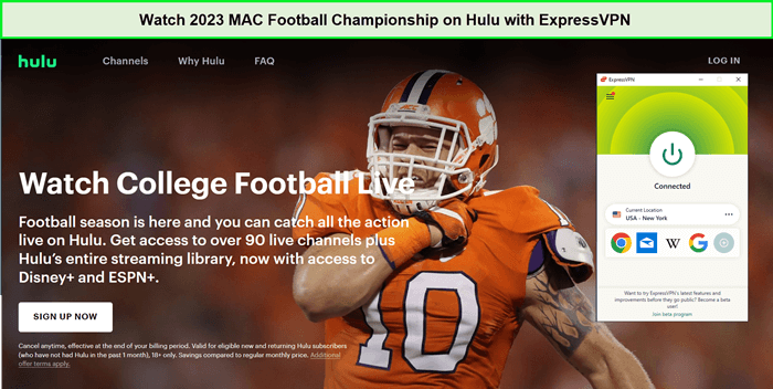  Guarda il Campionato di Football MAC 2023 in - Italia Su Hulu con ExpressVPN 