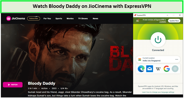  Mira al Bloody Daddy in - Espana En JioCinema con ExpressVPN 
