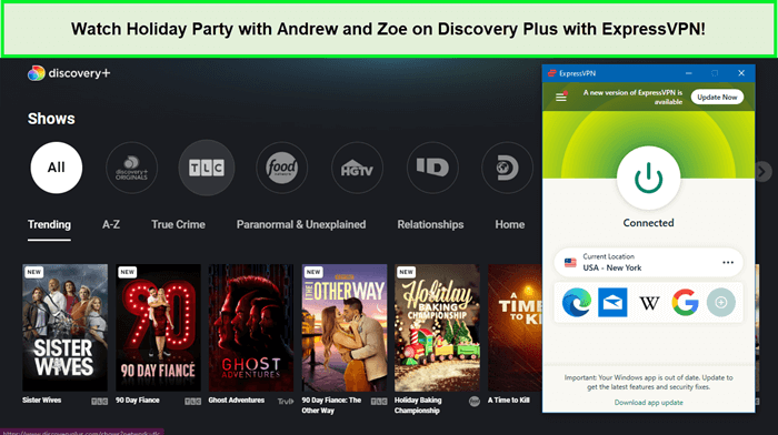  Guarda la festa di vacanza con Andrew e Zoe in-Italia Su Discovery Plus con ExpressVPN 
