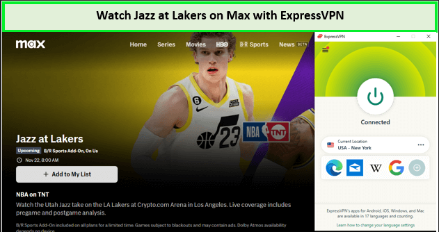 Watch-Jazz-at Lakers-on-in-Germany-Max-with-ExpressVPN 