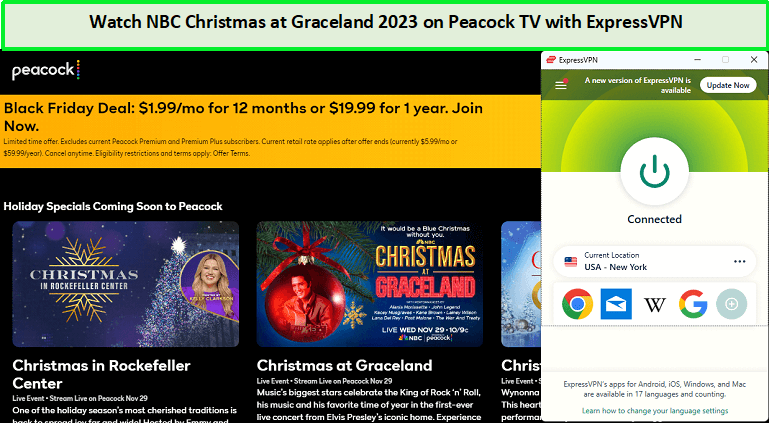  Mira NBC Navidad en Graceland 2023 in - Espana En Peacock TV con ExpressVPN 
