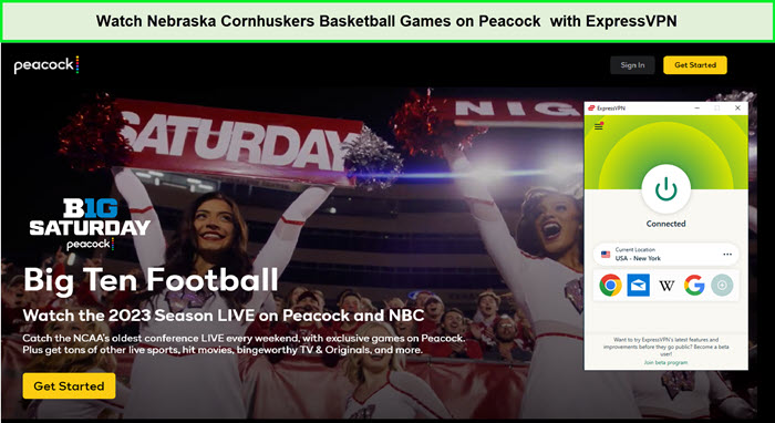 Guarda i giochi di basket dei Cornhuskers del Nebraska. in - Italia Su peacock con ExpressVPN 