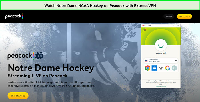  Mira el hockey de la NCAA de Notre Dame in - Espana En Peacock con ExpressVPN 