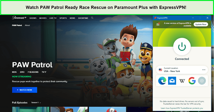  Mira PAW Patrol: Listos para la carrera y el rescate en Paramount Plus con ExpressVPN. in - Espana 