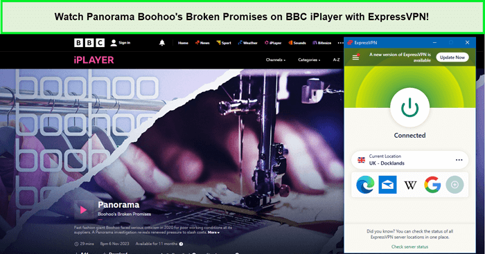  Mira Panorama Boohoos Broken Promesas en BBC iPlayer con ExpressVPN in - Espana 