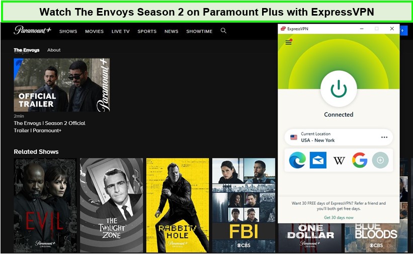  Kijk seizoen 2 van The Envoys op Paramount Plus met ExpressVPN  -  