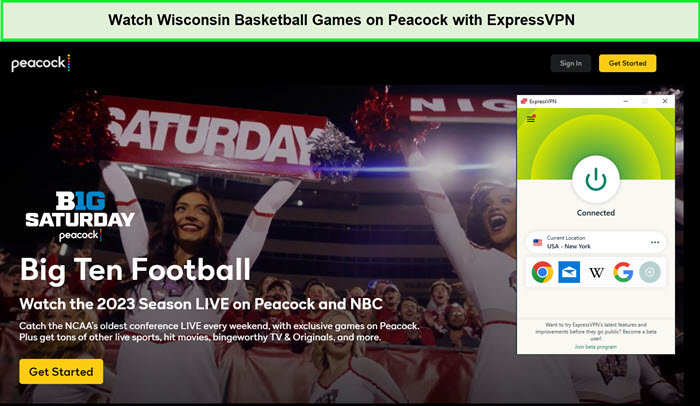  Mira los juegos de baloncesto de Wisconsin in - Espana En Peacock con ExpressVPN 