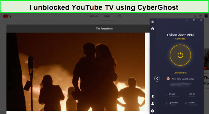 cyberghost-unblocked-youtube-tv-in-UK